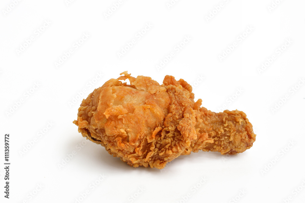 Fried chicken drumsticks on white background Fried chicken drumsticks on white background