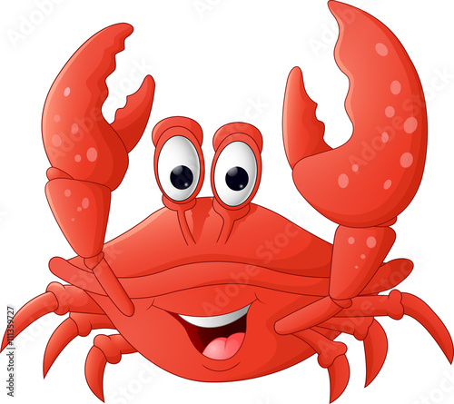 Funny crab cartoon