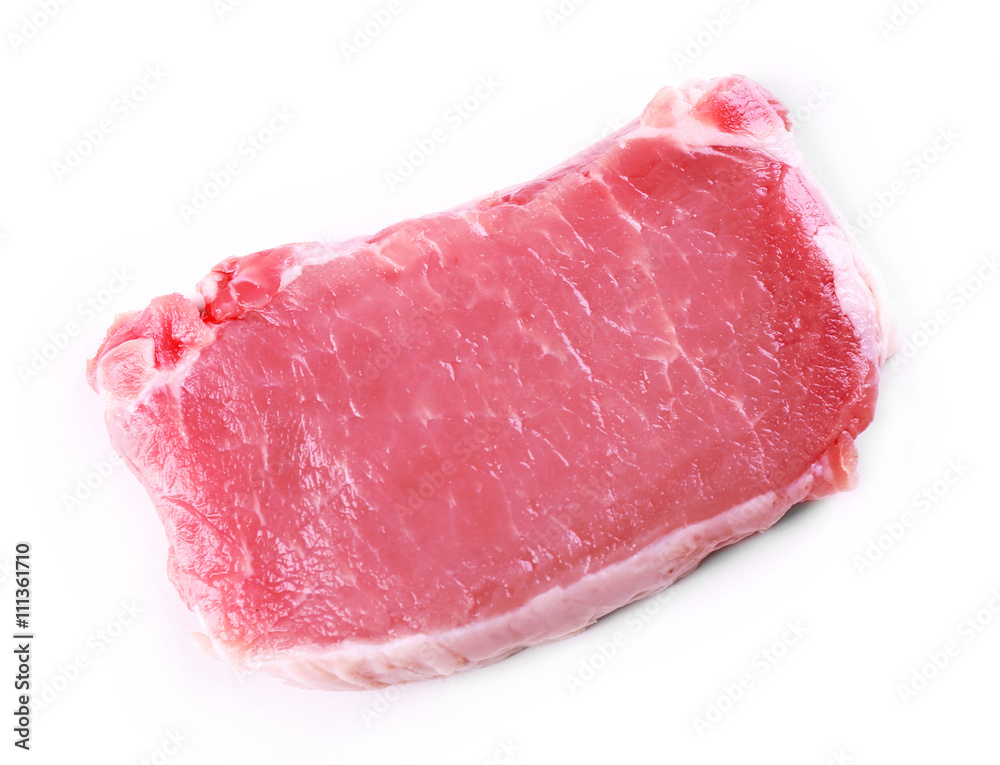 Piece of pork meat, isolated on white Piece of pork meat, isolated on white
