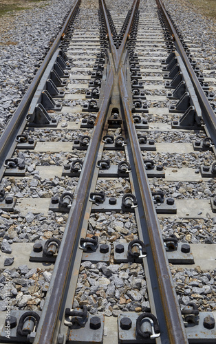 Railroad tracks crossing
