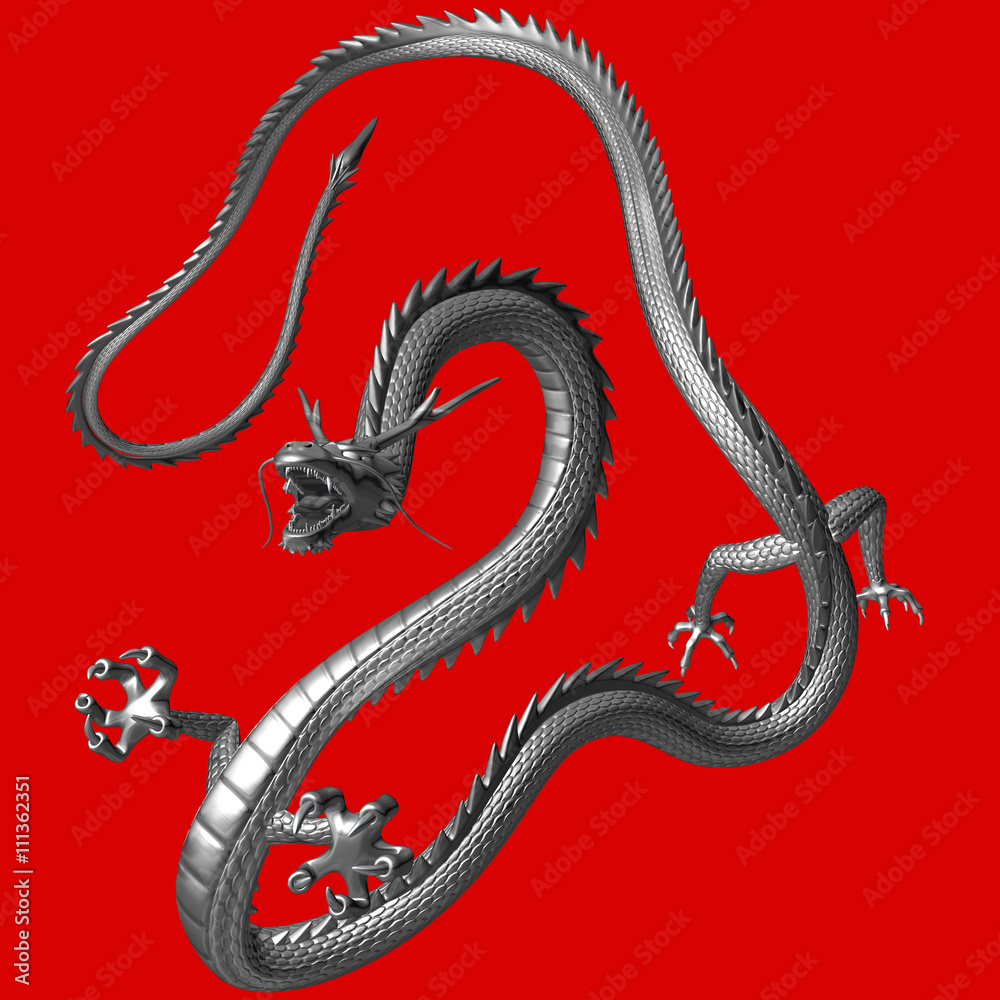 Obraz premium 3Dイラスト 龍