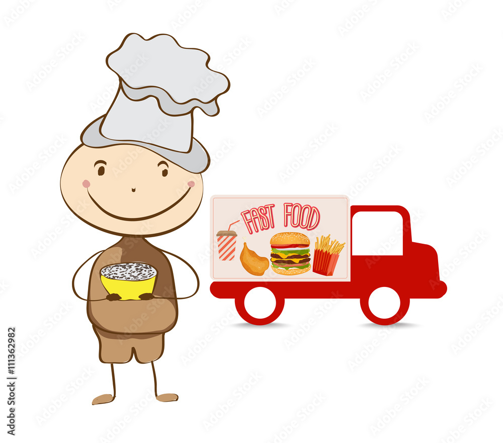 Chef cook man Isolated illustration Chef cook man Isolated illustration