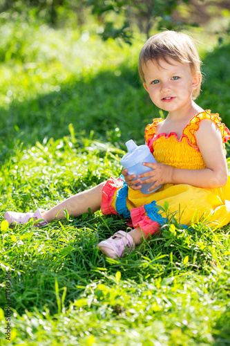 Baby girl in the garden
