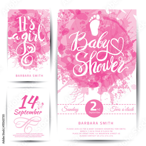 Vector watercolor boy sticker with gold foil. 