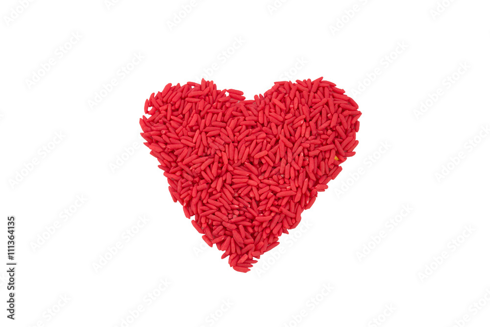 red heart shape made from rice red heart shape made from rice