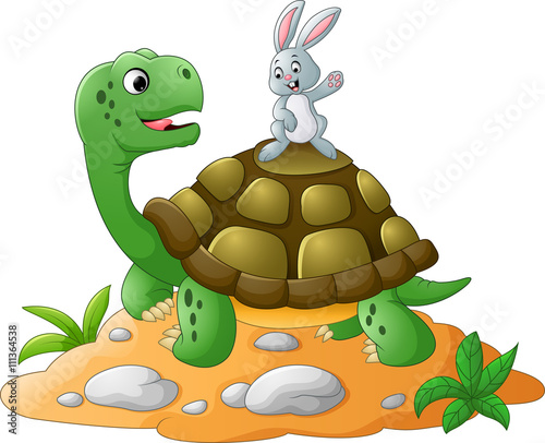cartoon turtle and rabbit