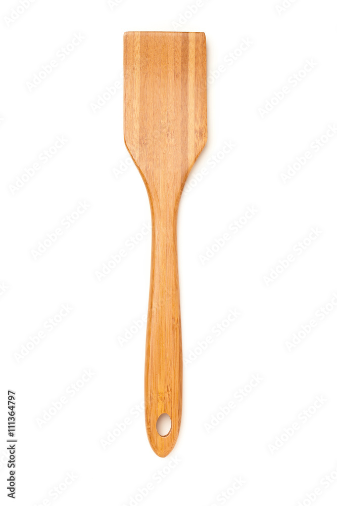 top view of a wooden spatula.