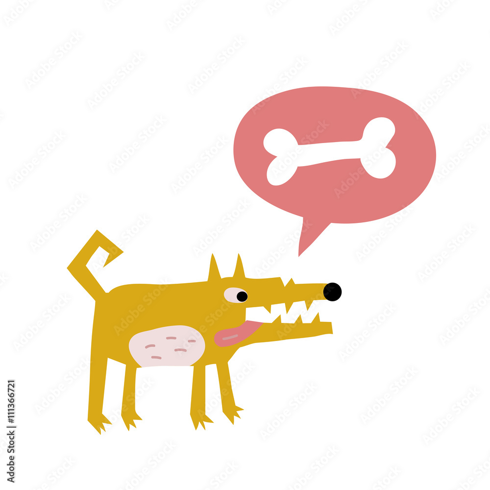 Cute dog thinking about a bone Cute dog thinking about a bone