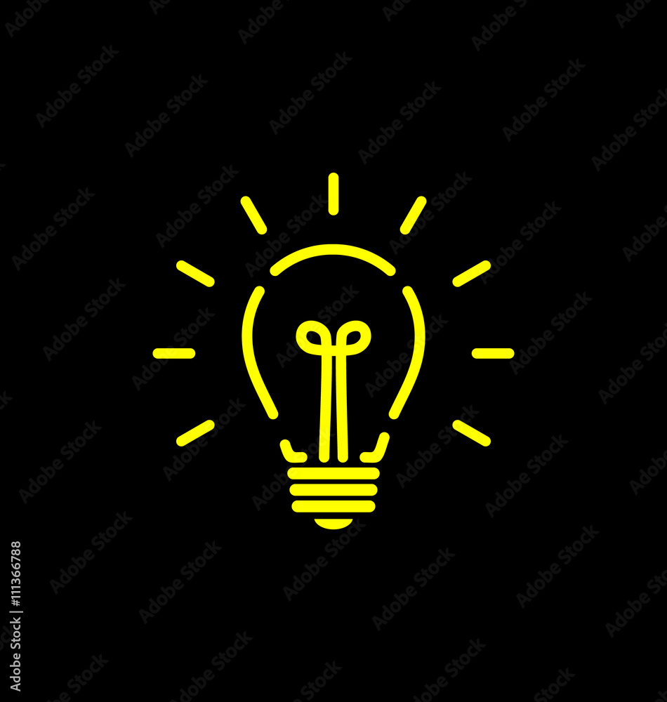 Vector light bulb icon with concept of idea. Brainstorming. Vector light bulb icon with concept of idea. Brainstorming.