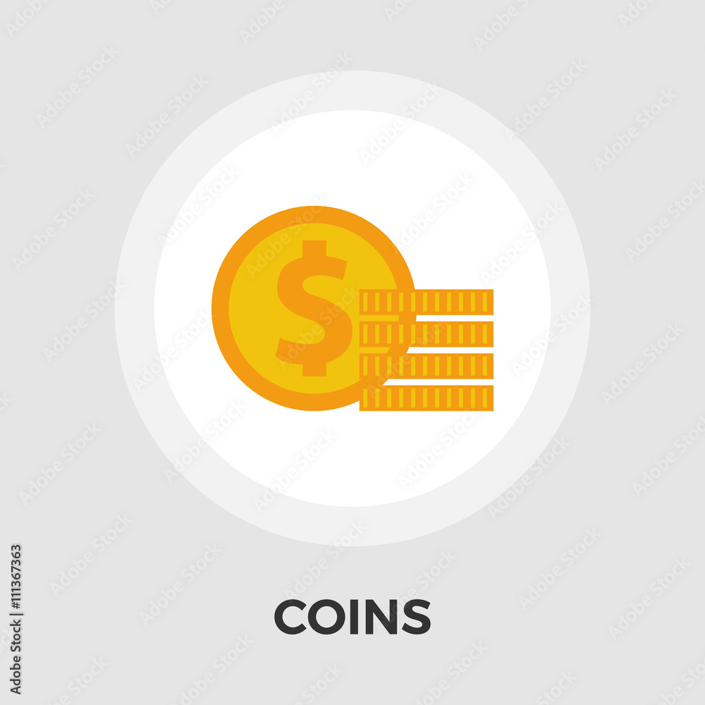 Obraz premium Dollar coin flat icon