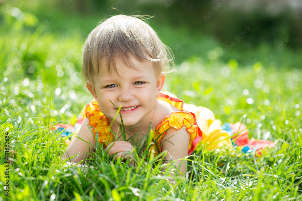 Baby girl in the garden Baby girl in the garden