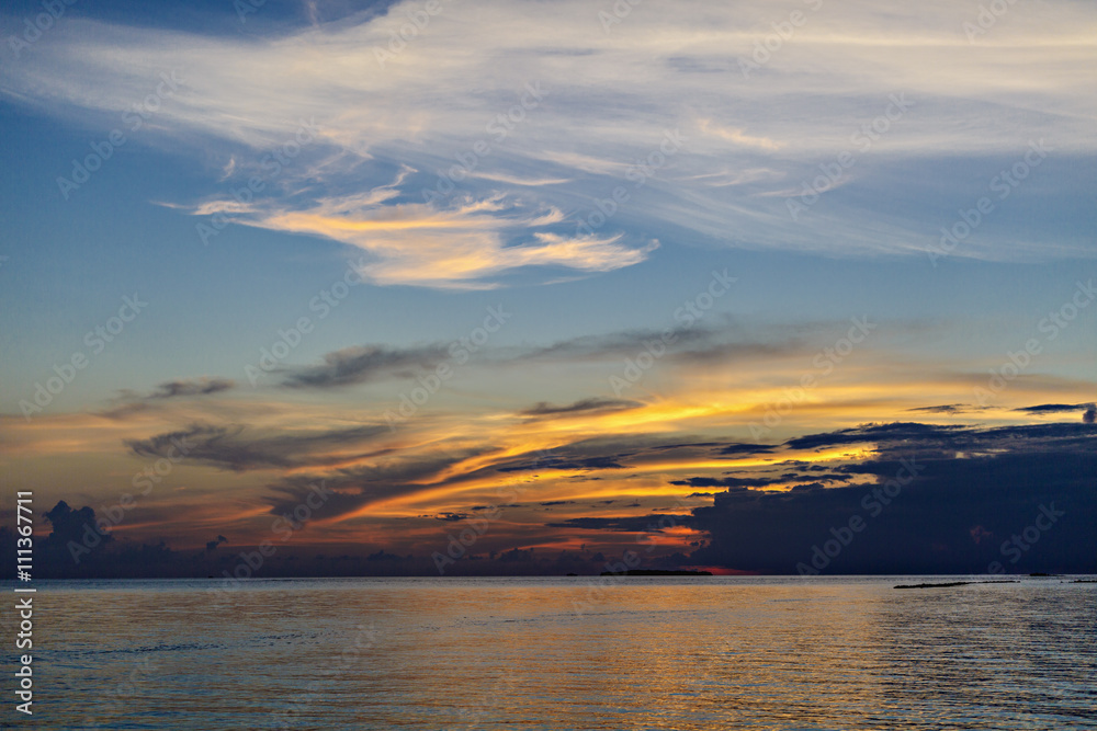 Beautiful tropical sunset on the beach