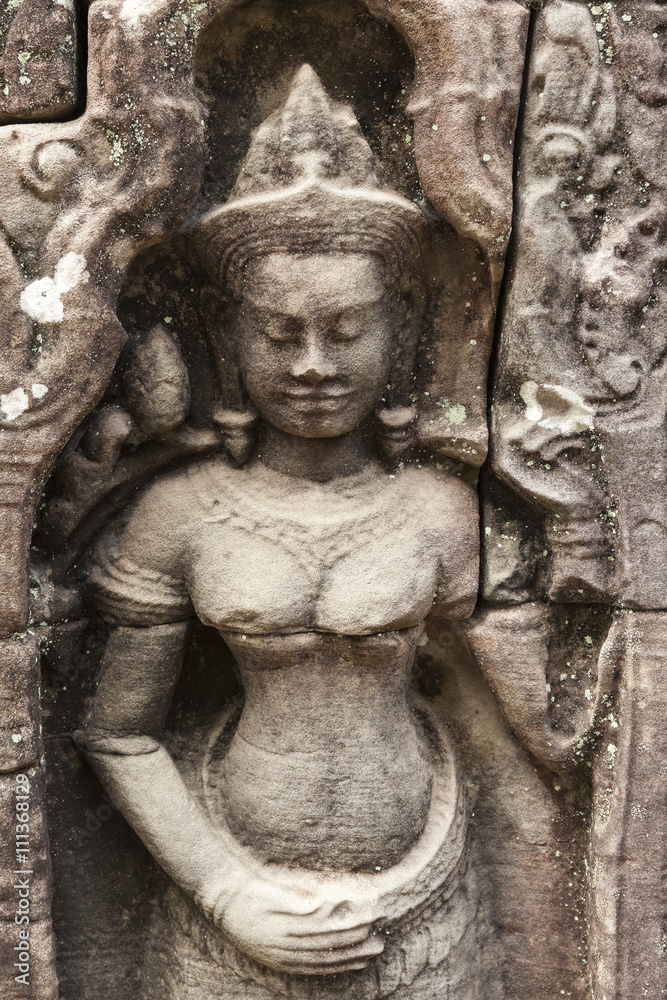 Ancient Shiva bas relief sculpture in Cambodia Temple Stock Photo ...