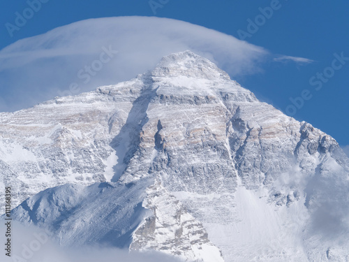 Top of Mount Everest  from Everest base camp in Tibet