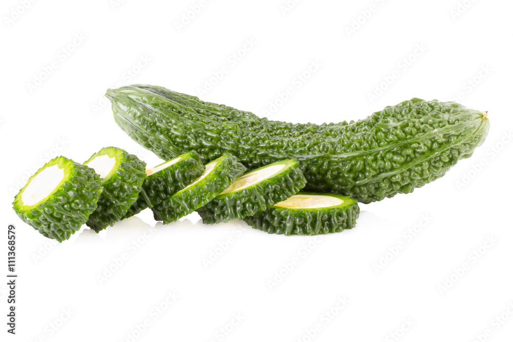 Bitter melon on white background Bitter melon on white background