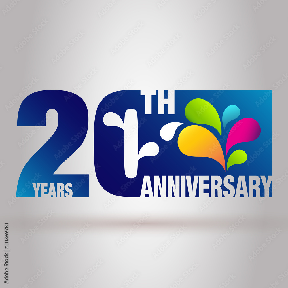 20th Anniversary Logo Template. Anniversary Emblem 20 Anniversary Design.