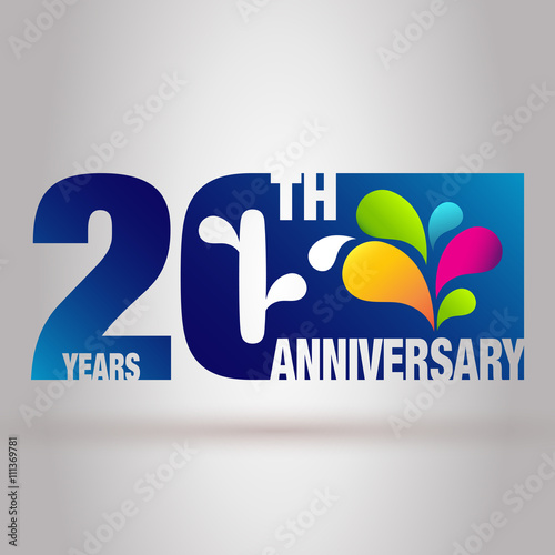 20th Anniversary Logo Template. Anniversary Emblem 20 Anniversary Design.
