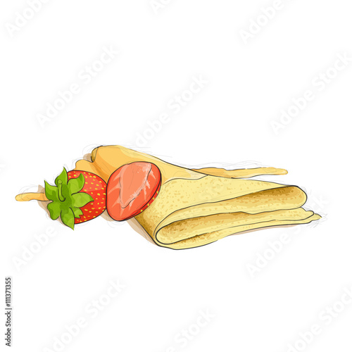 pancake stack with berries