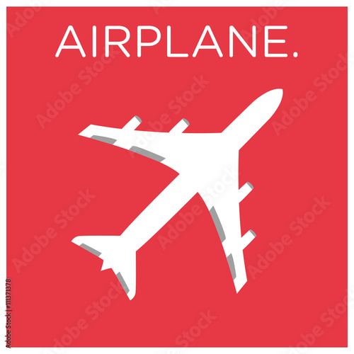 An Airplane on red background