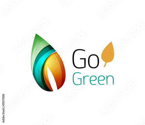 Go green logo. Green nature concept