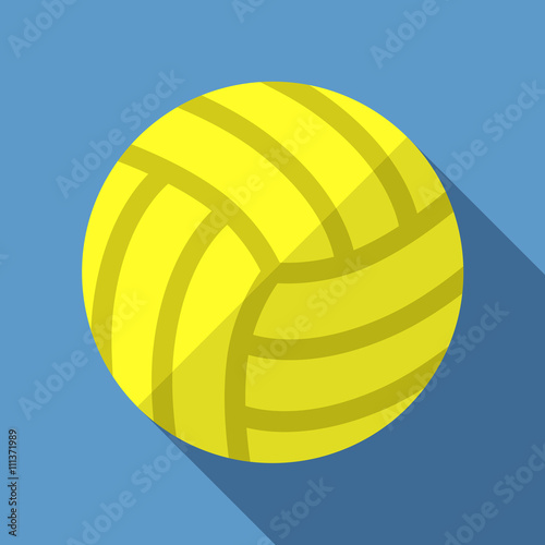 Vector illustration. Icon of toy leather volleyball ball in flat design with shadow effect