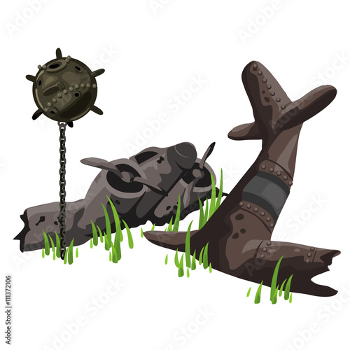 Crashed military plane and old mine