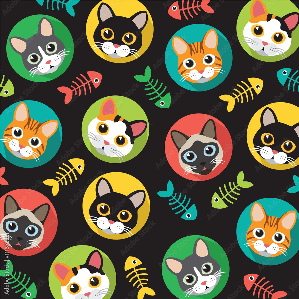 Cats and fishbone pattern Cats and fishbone pattern