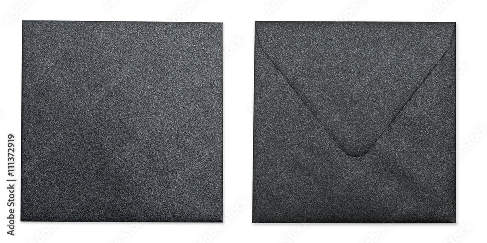 Fototapeta premium Black Metallic Envelope With Clipping Path