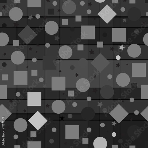 A seamless repeating pattern made up of geometric shapes.Vector