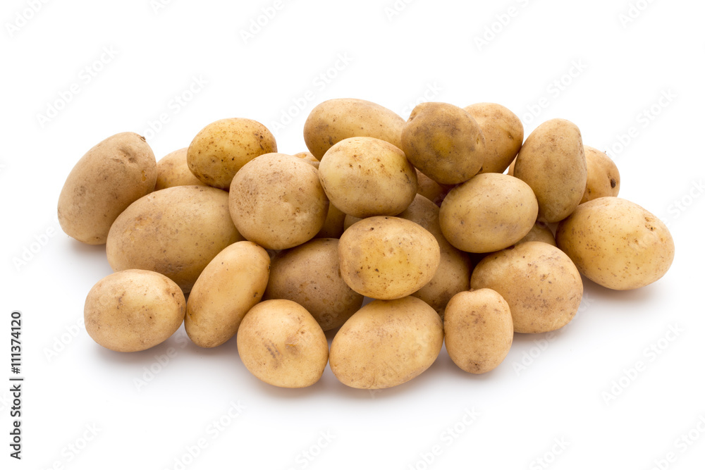 New potato isolated on white background. New potato isolated on white background.