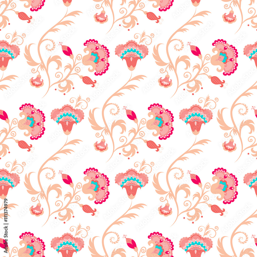 Seamless oriental style vector pattern