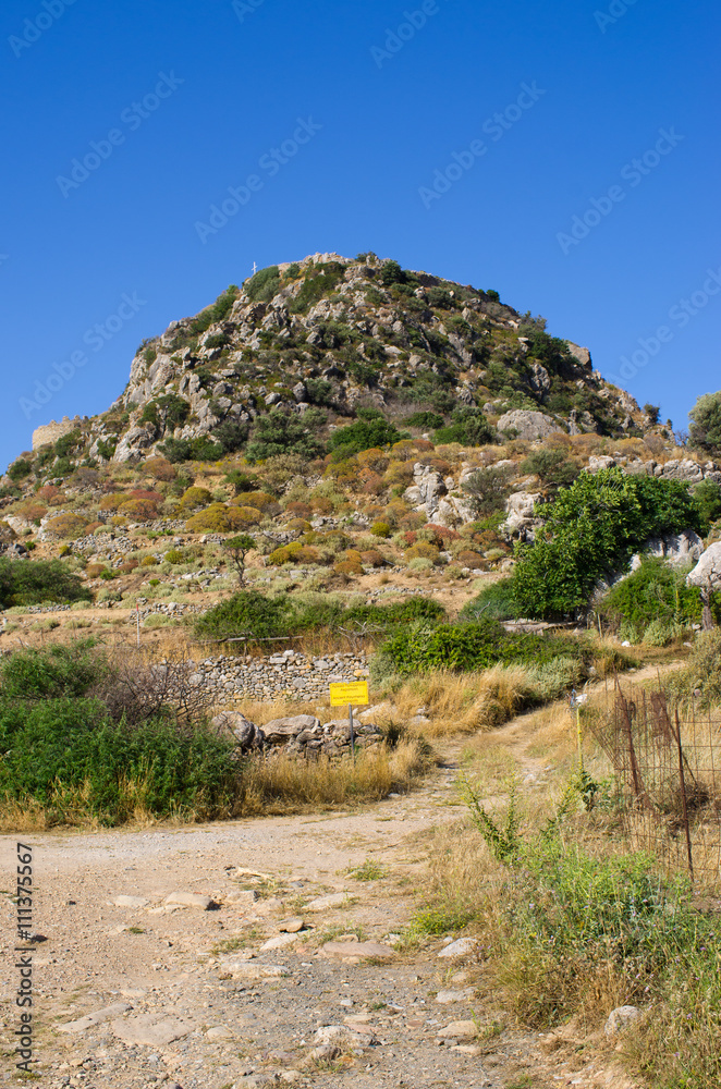 Ruins of ancient Polyrrinia,Crete island, Greece
