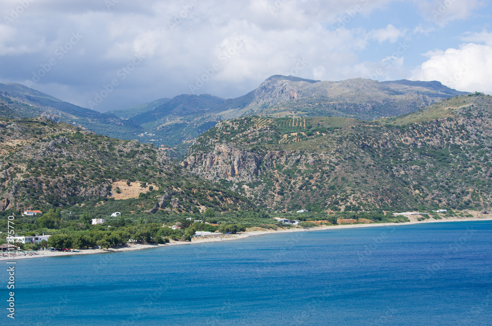 Mountains over the sea on Crete island, Greece