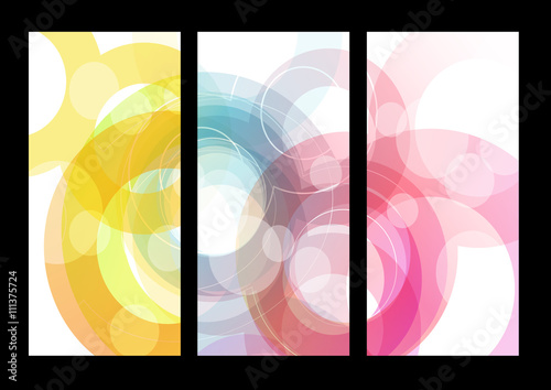 Set of abstract colorful circle illustration backgrounds for mob