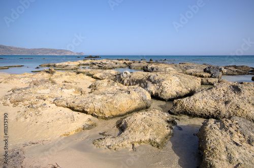 Stony beach on Crete island, Greece