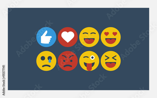Set of emoticons or emoji