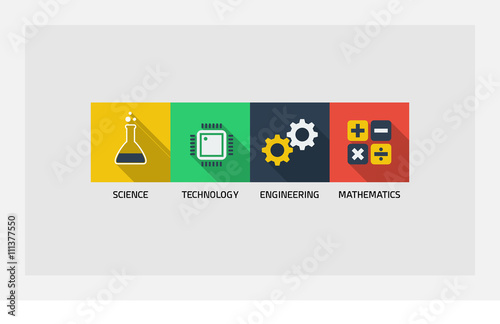 STEM science technology engineering math logo template icon