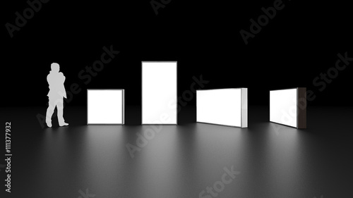 Lightbox On Black Background 3D rendering
