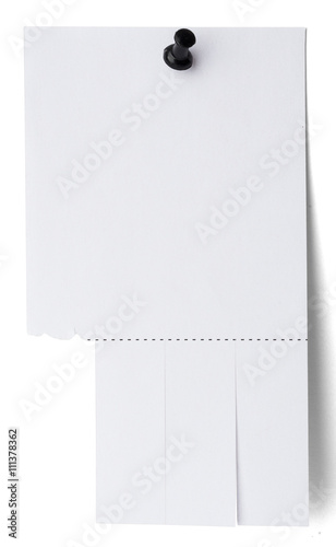Blank announcement with tear-off stripes