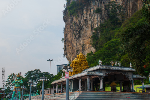 Batu Caves. Indian temple with gold. Kuala Lumpur, Malaysia. photo