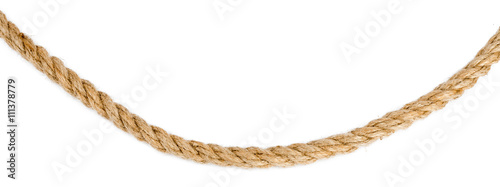 Ship rope isolated on white background photo