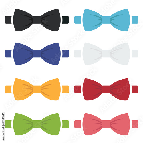 Vector color bow ties icons set photo