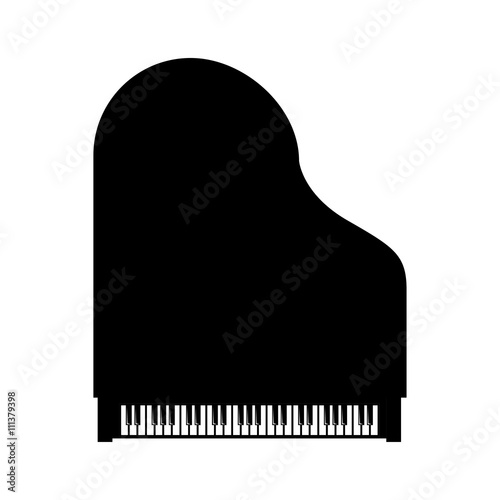 Vector black grand piano top view
