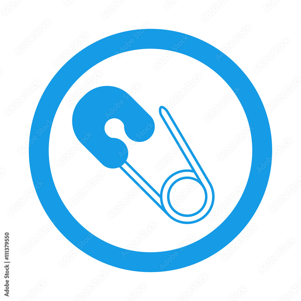 Icono plano imperdible en circulo color azul Icono plano imperdible en circulo color azul