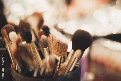 Professional visagiste brushes for make up photo