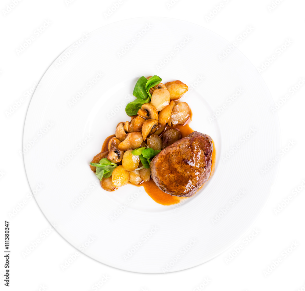 Delicious beef steak in demiglas sauce. Delicious beef steak in demiglas sauce.