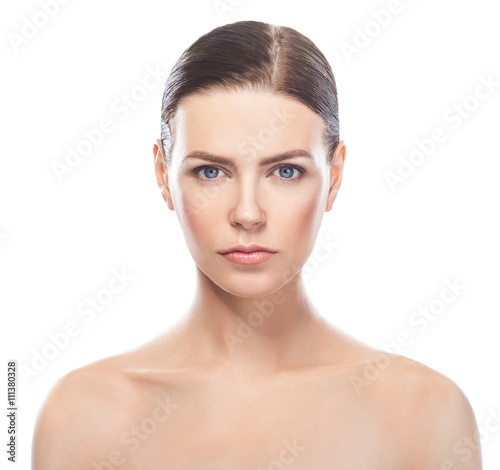 beautiful young woman with healthy face and clean skin