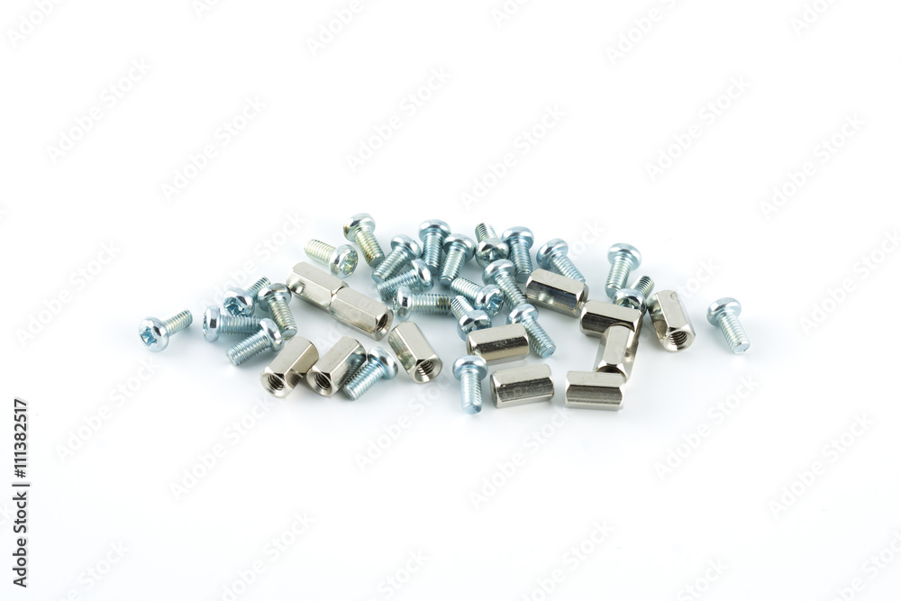 Screw, Pile of collection various iron screws with verbindingsmo Screw, Pile of collection various iron screws with verbindingsmo