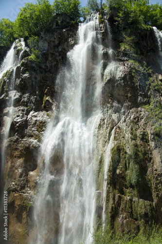 Fototapeta Naklejka Na Ścianę i Meble -  Beautiful waterfalls from a hill