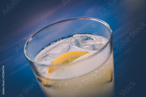 Closeup of a glass of lemonade photo